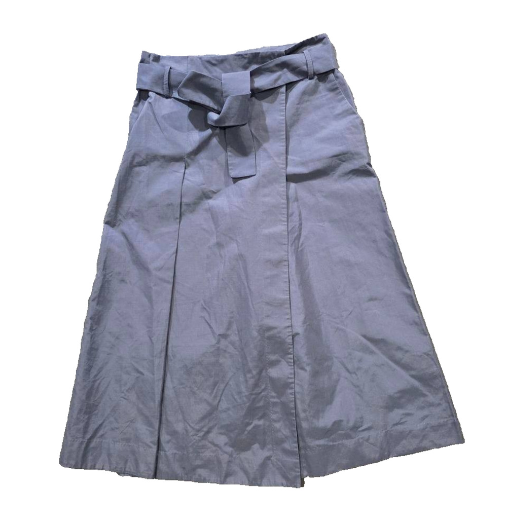 COS Women's Cotton-Blend A-Line Skirt shorts wide leg Tie Drape Size 8 A010126